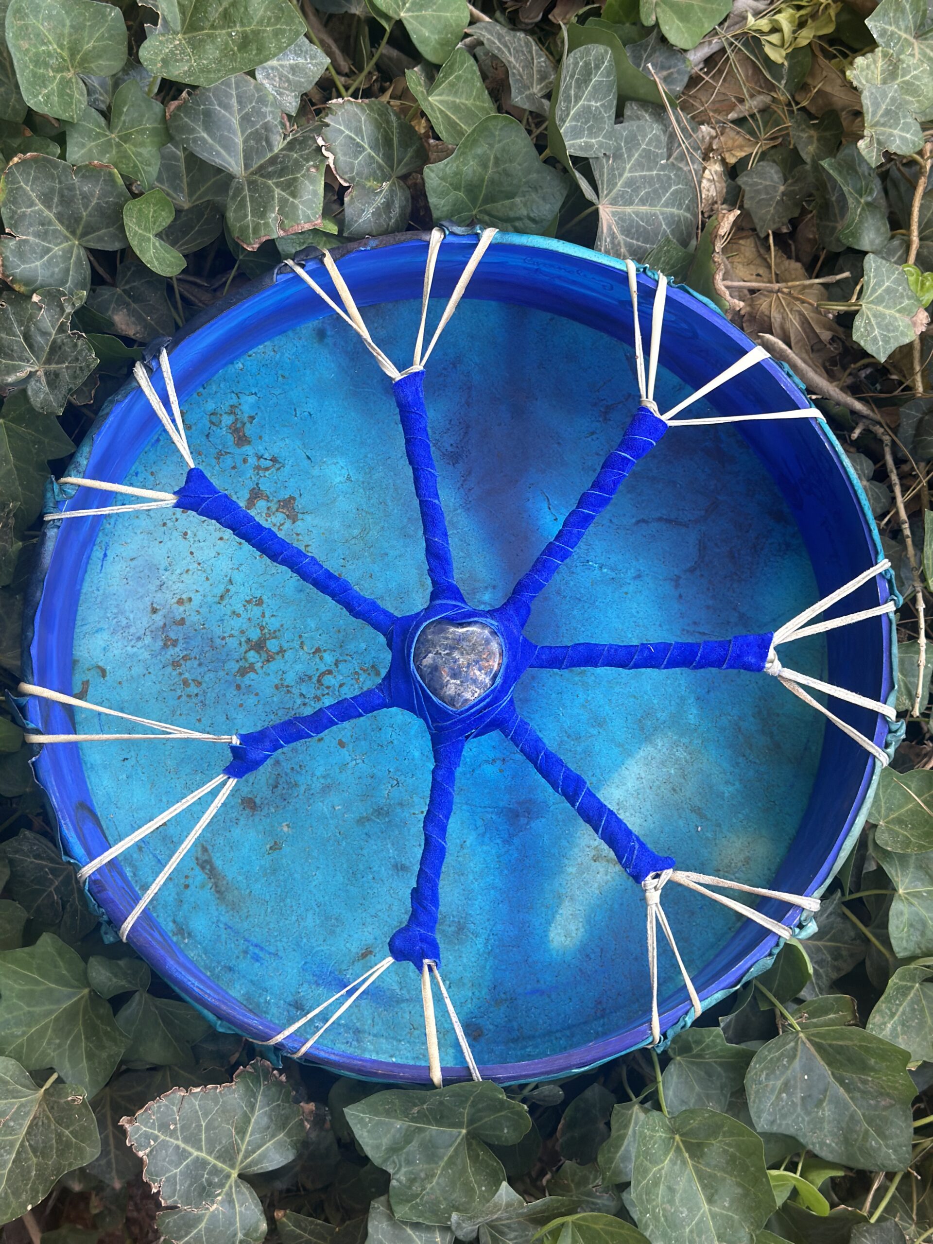 15" Lemurian Sodalite Elk Sacred Drum - Image 2