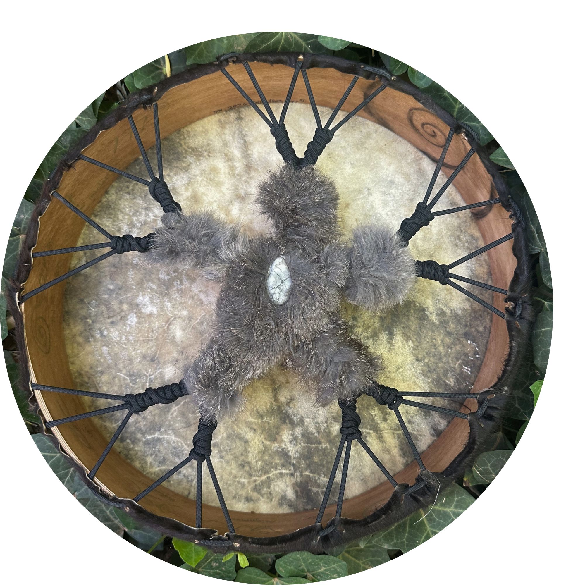 15" Shadow Fur Cow Sacred Drum