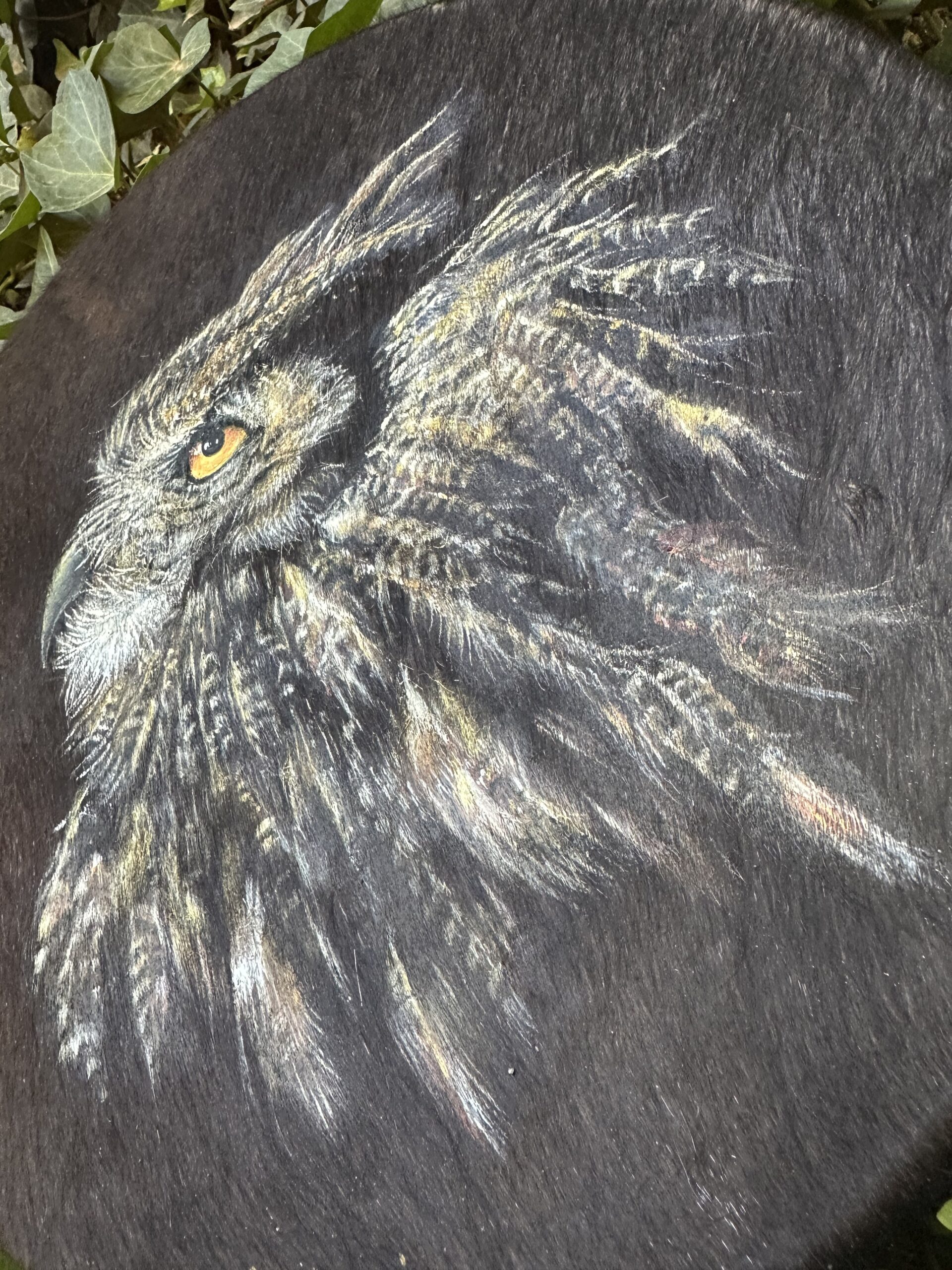 15" Shadow Fur Cow Sacred Drum - Image 6