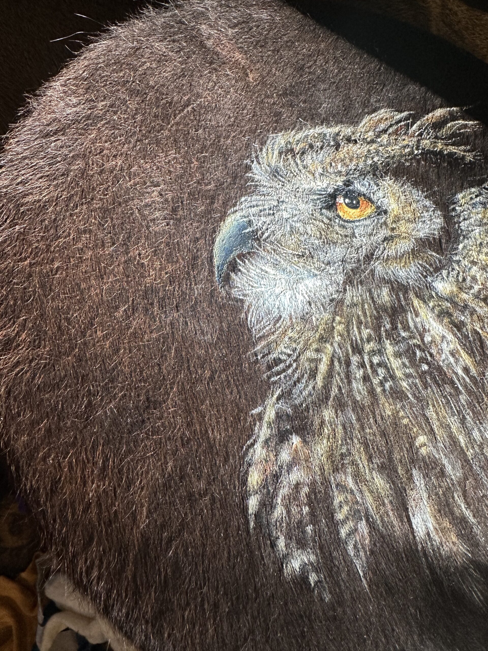 15" Shadow Fur Cow Sacred Drum - Image 4